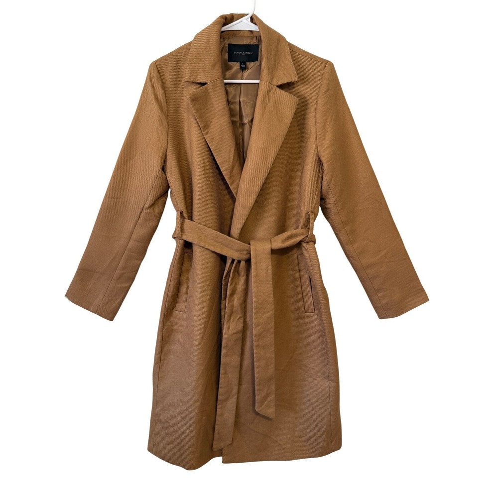 Banana Republic Tan‎ Belted Trench Coat Womens Small Timeless Minimal Chic